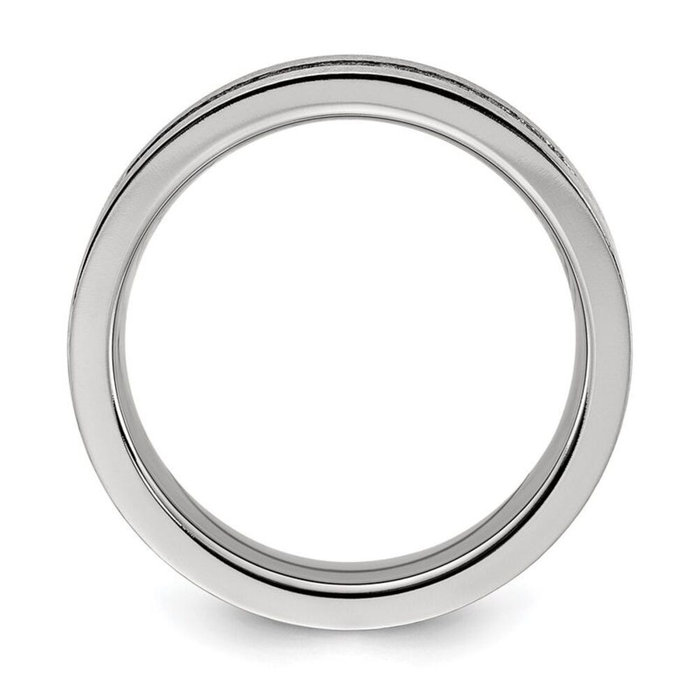 Kazi Luxury Chisel Titanium Brushed With Cz Flat … - image 3